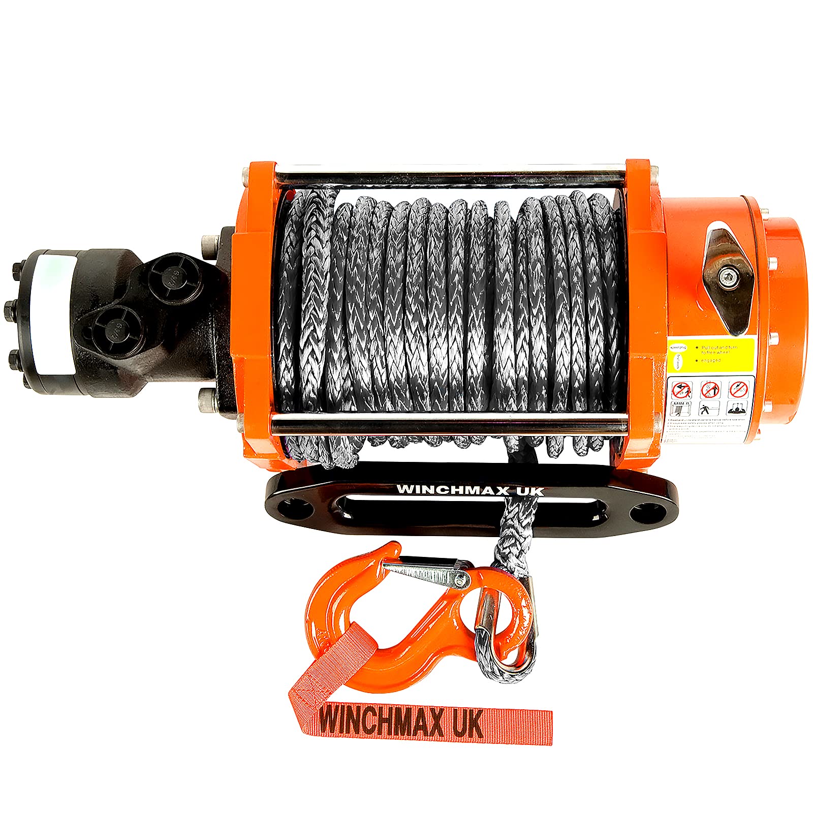 WINCHMAX. Verricello idraulico da 9.072 kg (20.000 lb). Fune in Dyneema da 25 m x 13 mm. Gancio da 12,7 mm.
