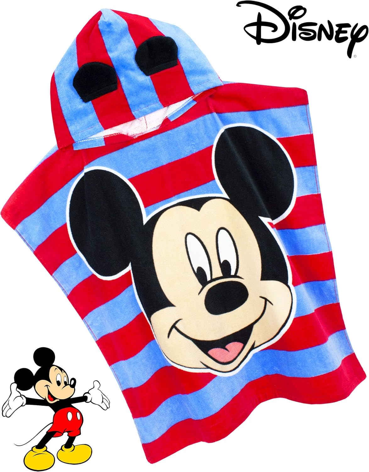 Disney Mickey Mouse Unisex Poncho One Size Bath Towel Kids Girls Boys Blue