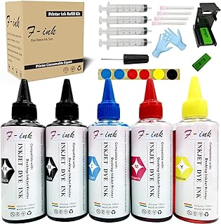 F-ink 5 x 100ml Bottles Ink and Ink Refill Kits Compatible with Canon 575XL 576XL 545XL 546XL 575 576 545 546 512 513 PG-545 CL-546 PG-575 CL-576 Ink Cartridges