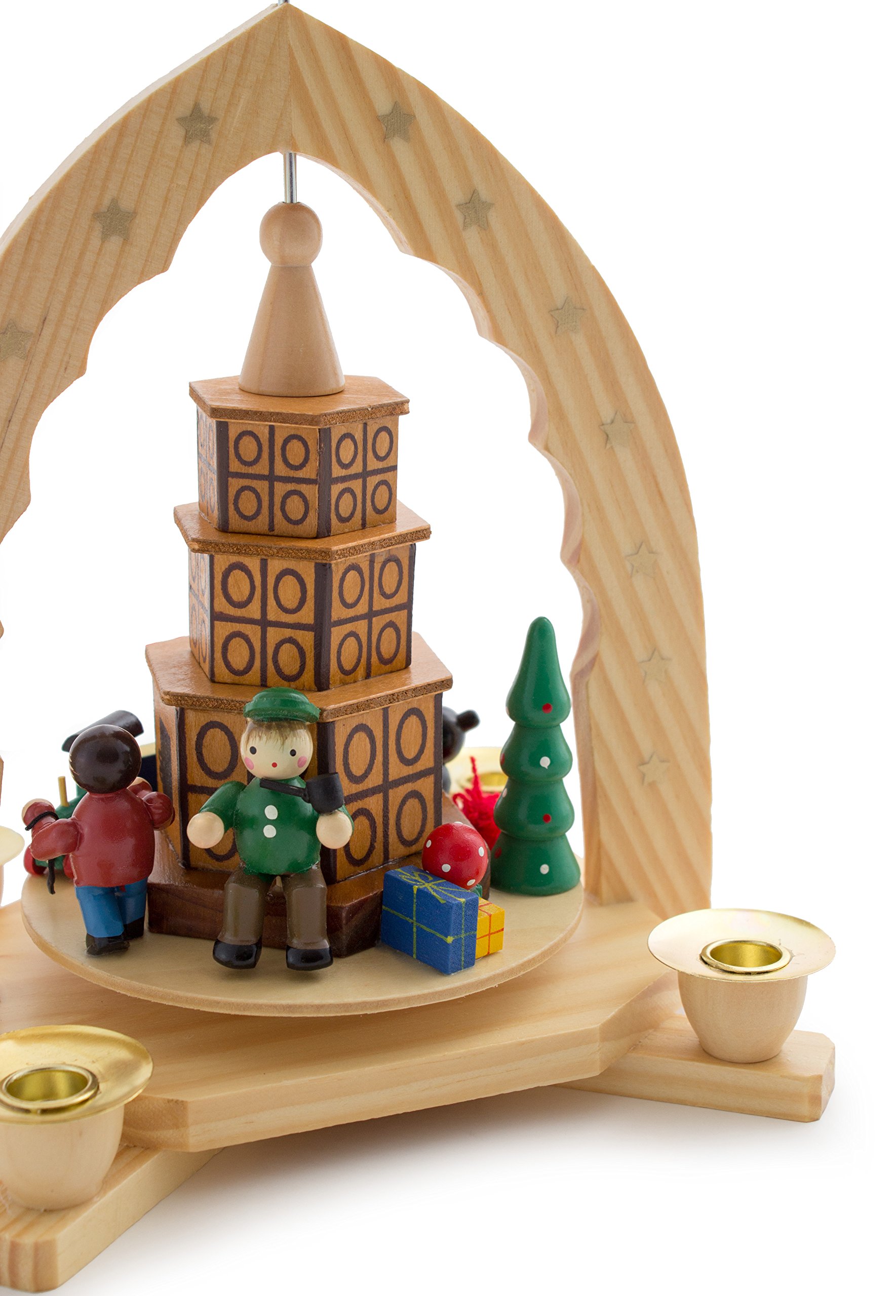 BRUBAKER Weihnachtspyramide aus Holz - Kachelofen - 30 cm Hoch