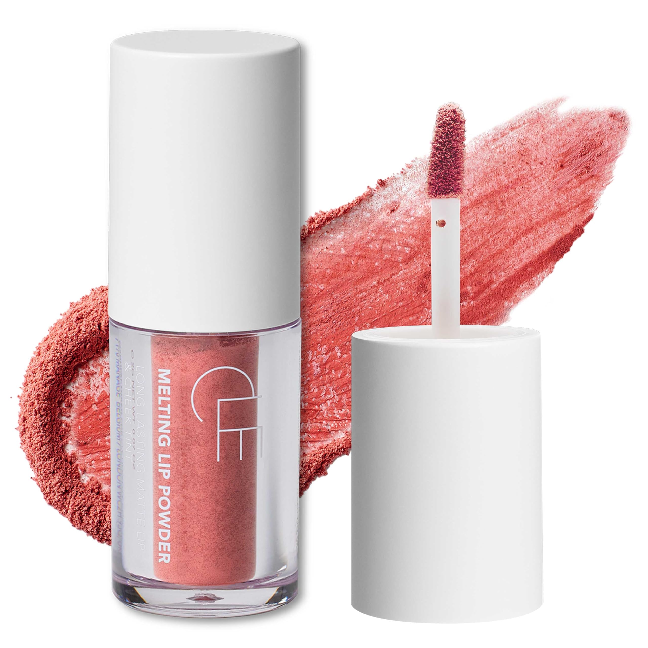 CLECosmetics Melting Lip Powder - Tint (Vegan, Cruelty Free, Paraben-Free) With Long-Lasting, Weightless Stain, Usable on Lips, Eyes and Cheeks, Matte Finish (Lady Guava / 0.07 oz)