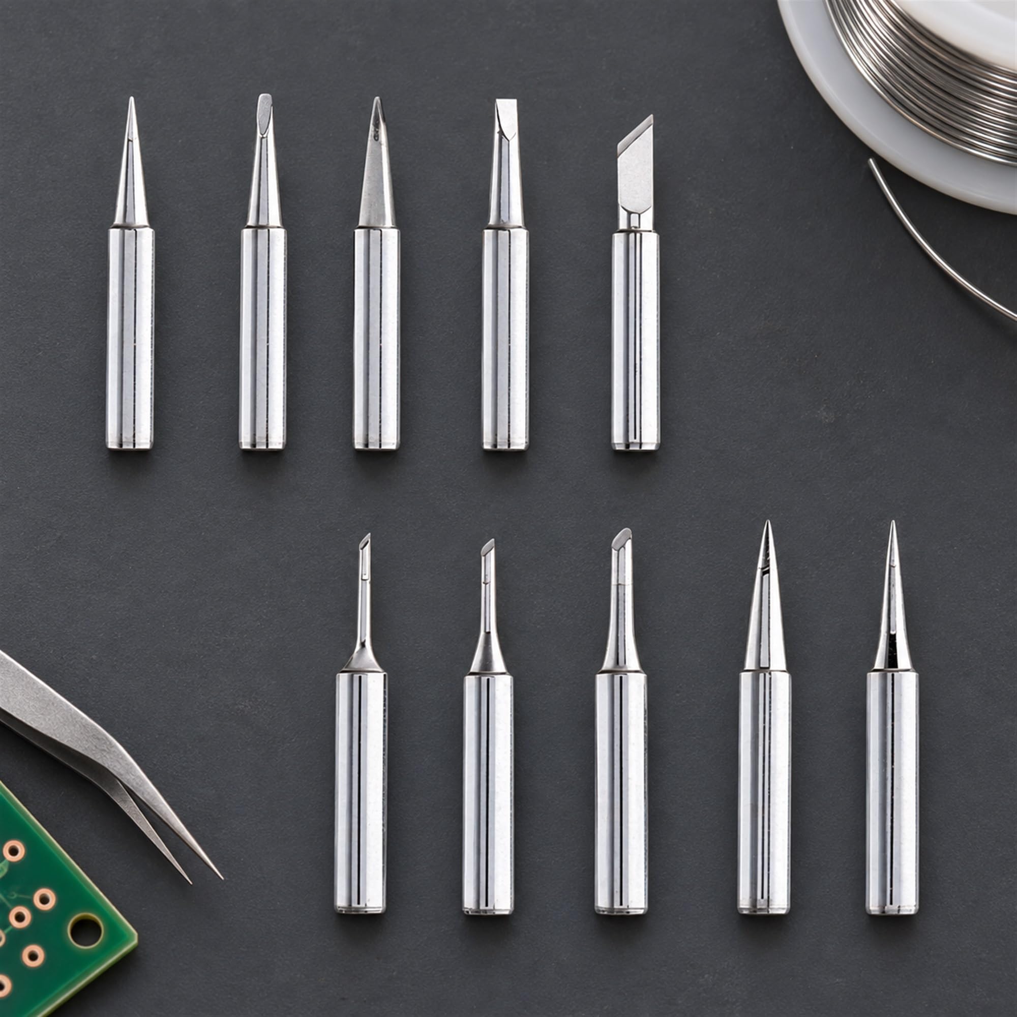 Replacement Soldering Iron Tips, Soldering Accessories for Electronics Assembly, Circuit Board Repairs and Bench Work