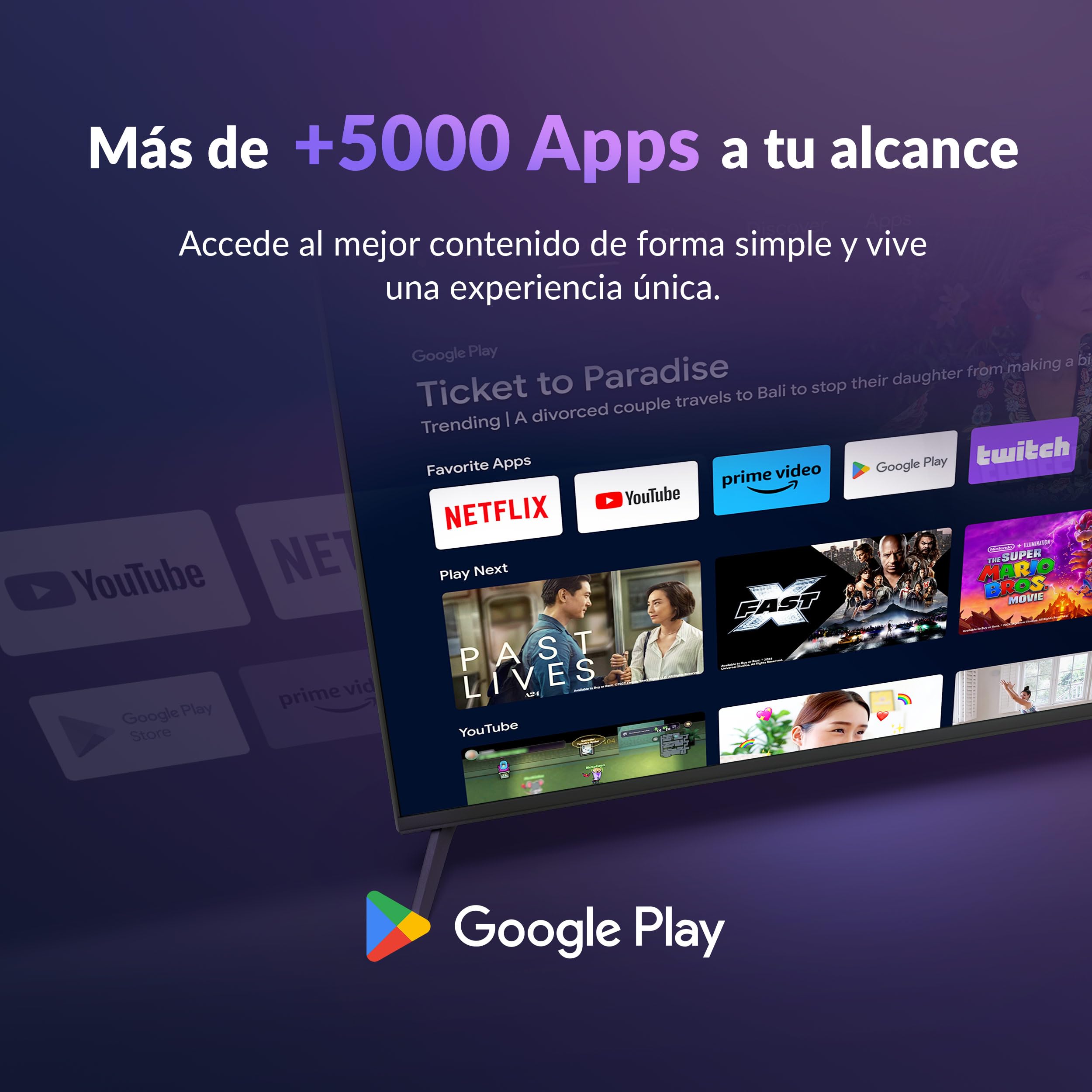 anexa - Smart TV 43" QLED 4K, Android 11, Google Assistant, Control por Voz, TDT, 3 años de garantía, SMART43C01UGQ, Compatible con Netflix, Prime Video y más
