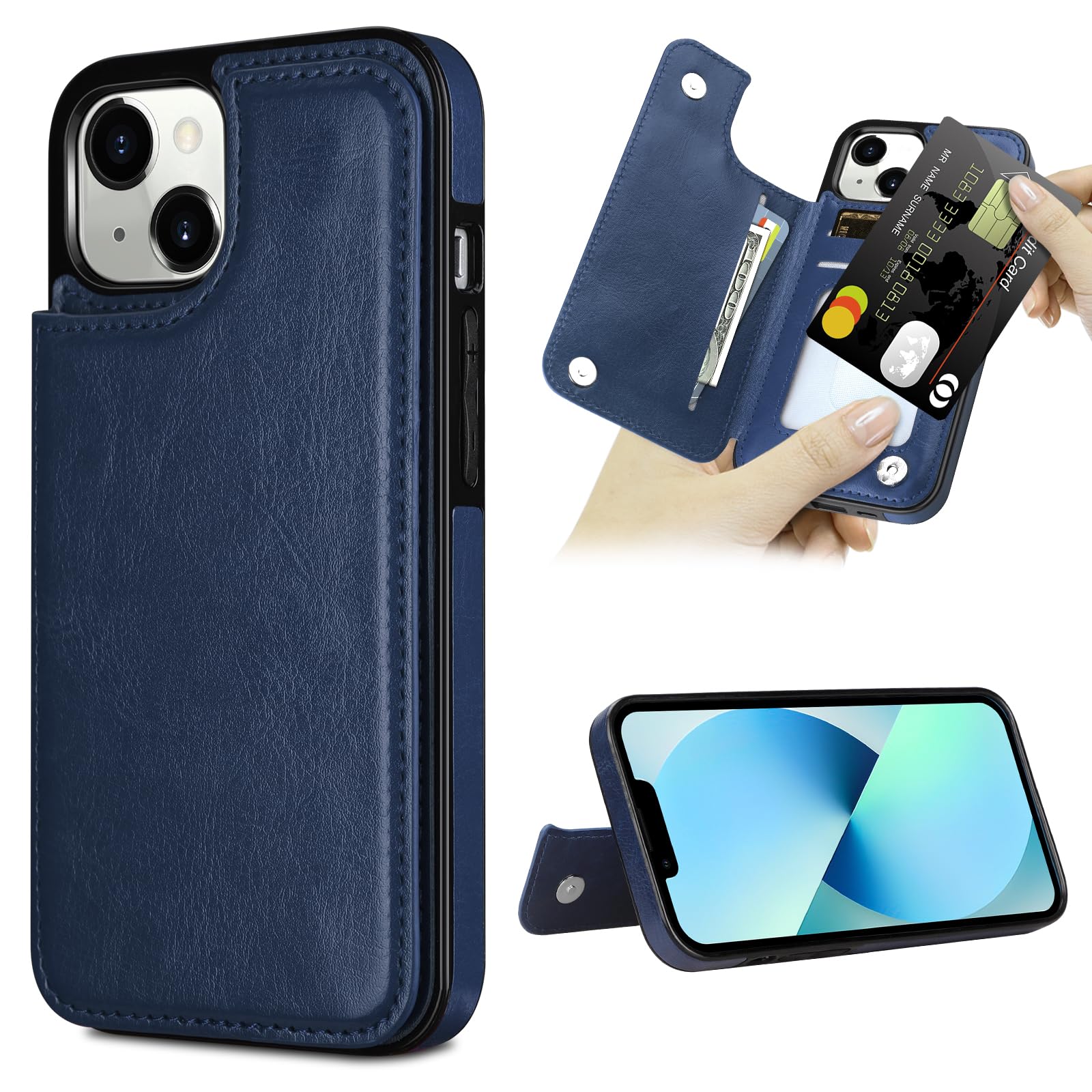 STAWLKA Wallet Case For IPhone 13 (6.1"), RFID Blocking Card