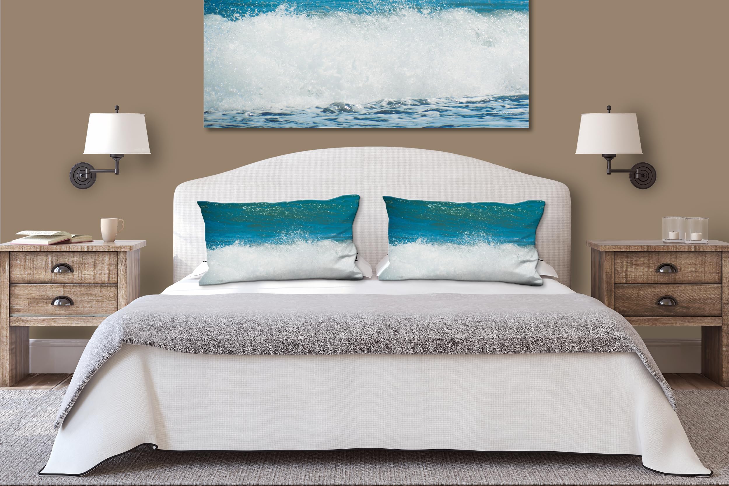 Meer 2 - Foto-Kissen-Hülle Set (2 STK.) 40 x 40 cm | Kissen-Bezüge - passend zu Wandbild - Deko-Kissen - Meer Strand Bretagne Frankreich