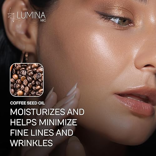 Miniatura 5 de Lumina NRG Suero facial hidratante con cafeína, suero facial ligero para el cuidado diario de la piel, aspecto iluminador, textura suave y brillo