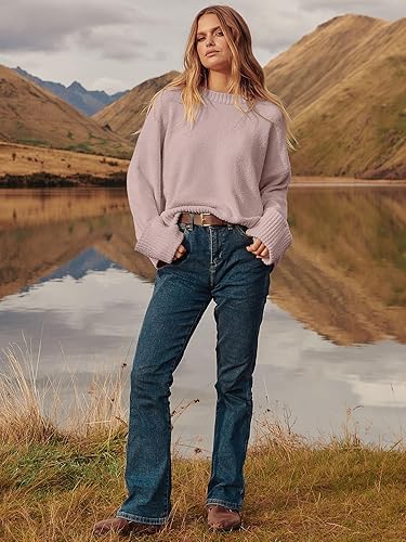 Vista 7 de ANRABESS Suéter de manga larga con cuello redondo para mujer, de gran tamaño, de punto mullido, informal, grueso, cálido, para otoño 2024, trajes