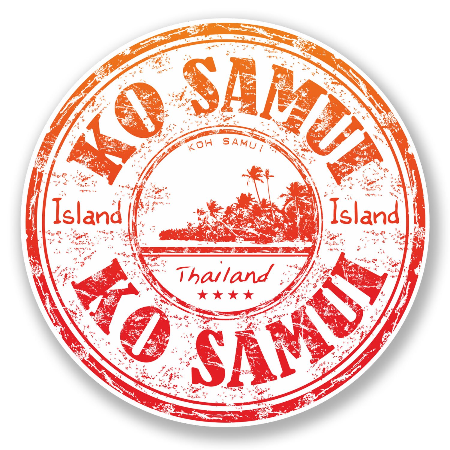 Destinationvinyl Multi 2 X 10Cm Ko Samui Thailand Sticker Car Bike Laptop Decal Travel Luggage #6513 (10Cm X 10Cm)