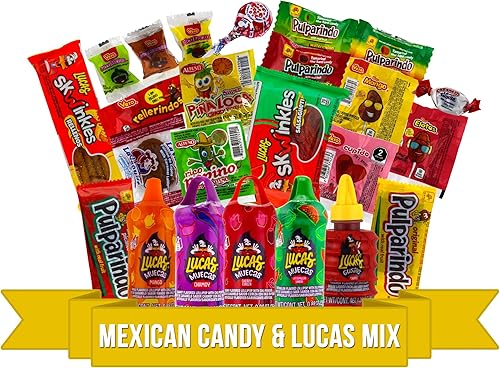 Miniatura 18 de Mezcla de dulces mexicanos Lucas (20 unidades) Variedad de ácidos, dulces, picantes, incluye pelucas, Baby Polvo, Lucas Muecas Chamoy, Gusano