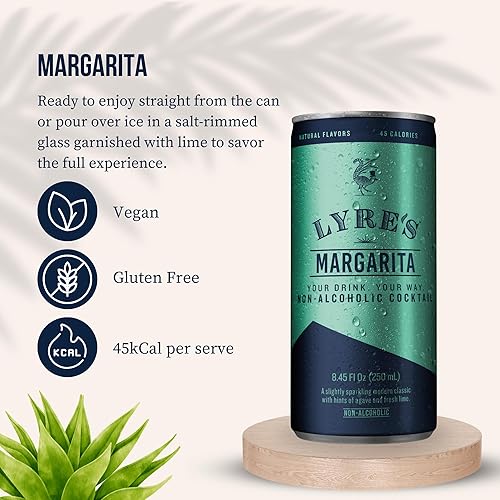 Miniatura 3 de Lyre's Margarita sin alcohol, latas de margarita sin alcohol galardonadas, cóctel sin alcohol listo para beber, hecho en los Estados Unidos con