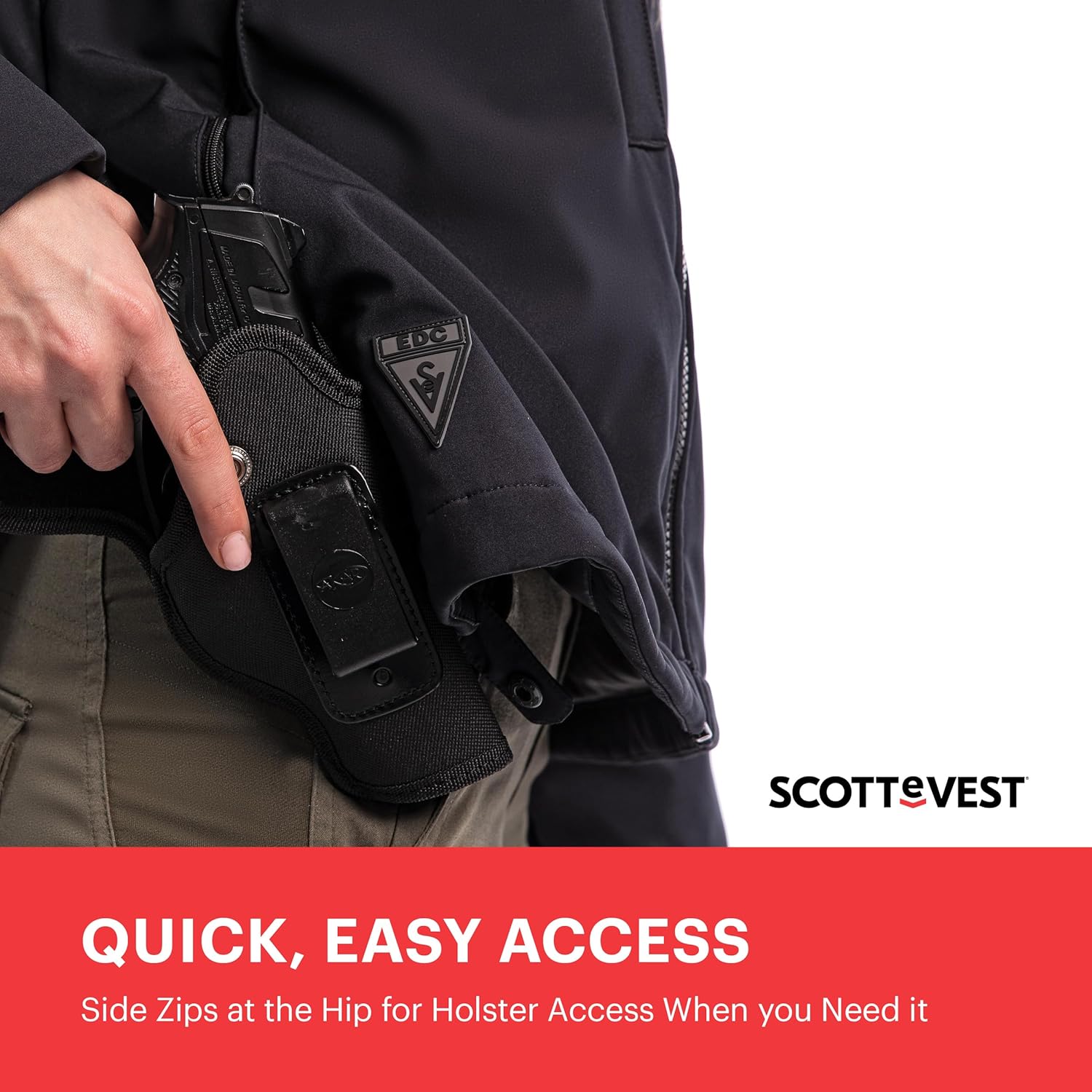 SCOTTeVEST EDC Jacket for Women - 31 Hidden Pockets - Soft Shell Water Repellent Coat for Concerts, Travel, & More - Image 4