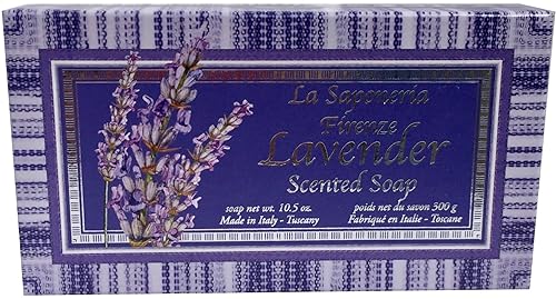 Miniatura 4 de Jabón de baño La Saponeria Firenze by Saponificio Artigianale Fiorentino Italian Spa Cleanser Made In Tuscany Barra decorativa Lavanda de 10.5 onzas