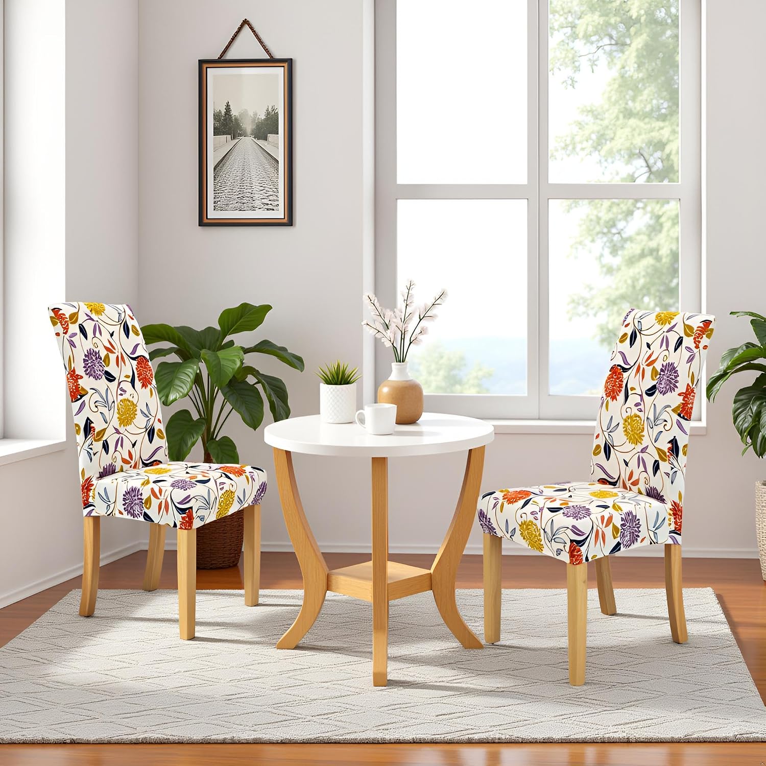 Chair Covers,Dining Room Chair Covers Set of 4, Stretch Kitchen Chair Cover, Washable Dining Chair Cover,Parsons Chair Slipcovers Protector for Home, Restaurant,Banquet