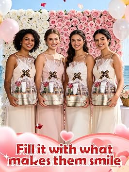 4Set Large Sturdy Bamboo Baskets for Gifts Empty - Hold 15 lbs Each, Easy to Assemble, Rustic Gifts Wrapping Basket Kit for Graduations/ Mother's Day/ Birthdays/ Baby Shower/ Wedding/ Housewarming