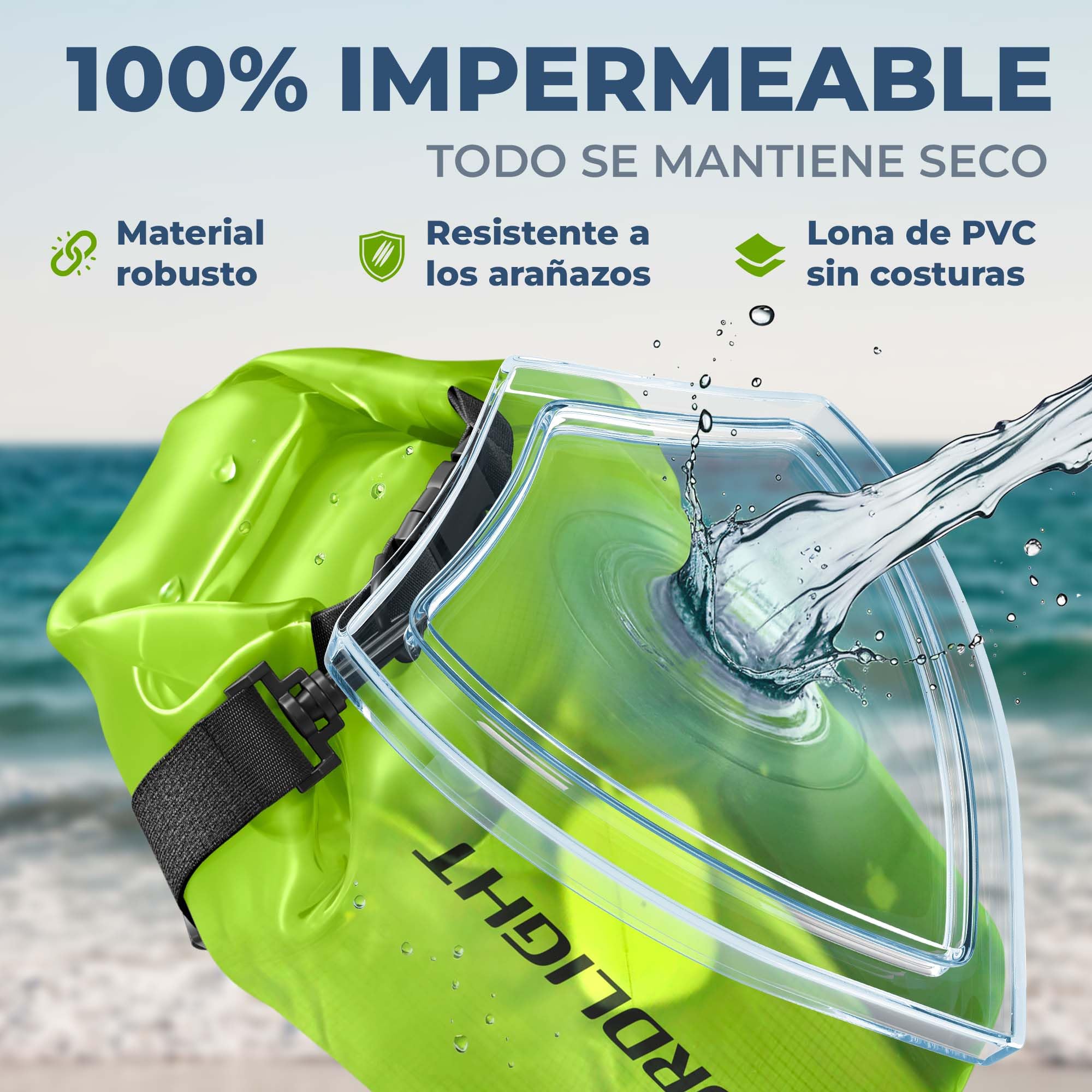 Nordlight Mochila Impermeable Roll Top 25L - Hybrid 25" | Bolsa Seca Con Compartimento Para Portátil De 15 Pulgadas, Bolsillos Exteriores E Interiores, Sistema De Transporte Acolchado — view 5