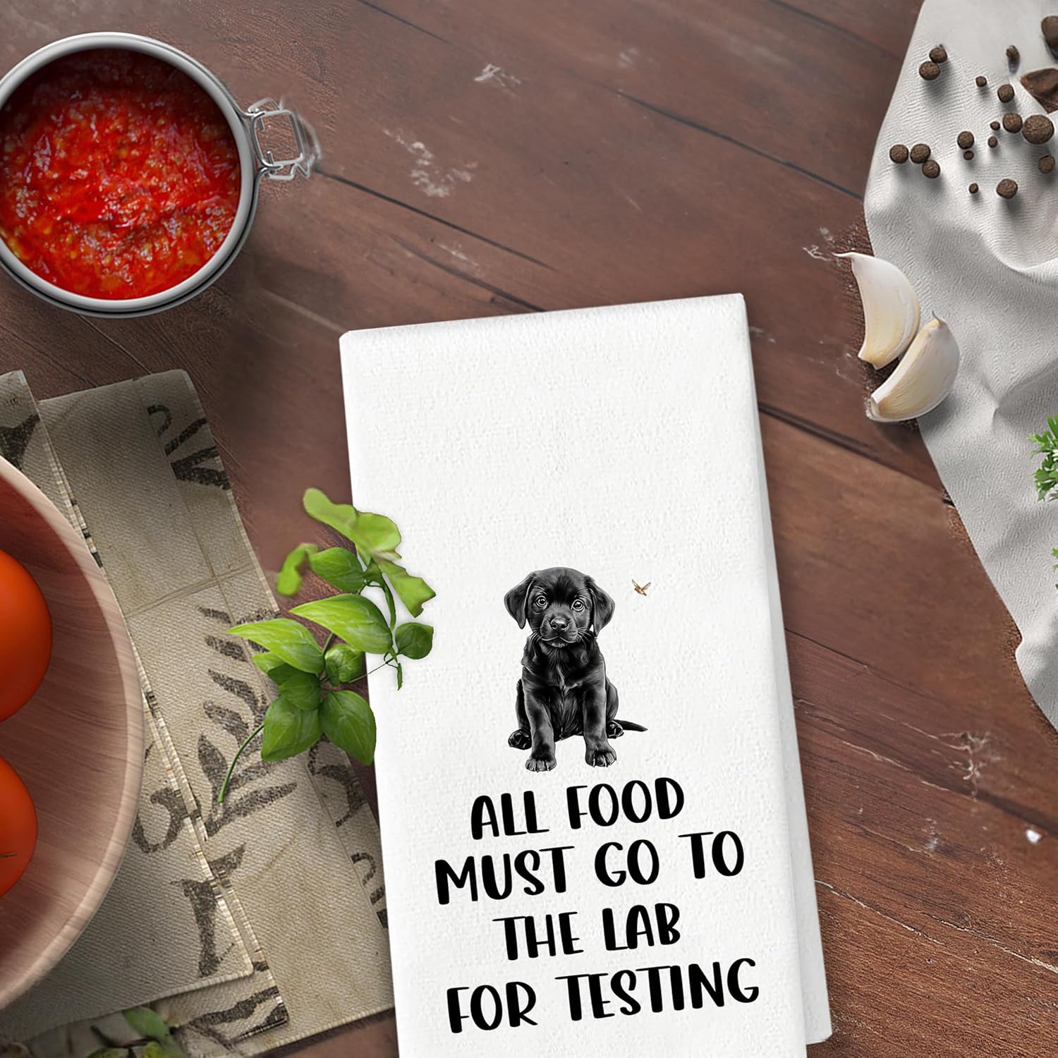 Black Labrador Kitchen Towels - Labrador Retriever Gifts, Labrador Decor, Dog All Food Must Go to The Lab for Testing Hand Towels Dish Towels for Bathroom Kitchen 16x24 Inch - Image 5