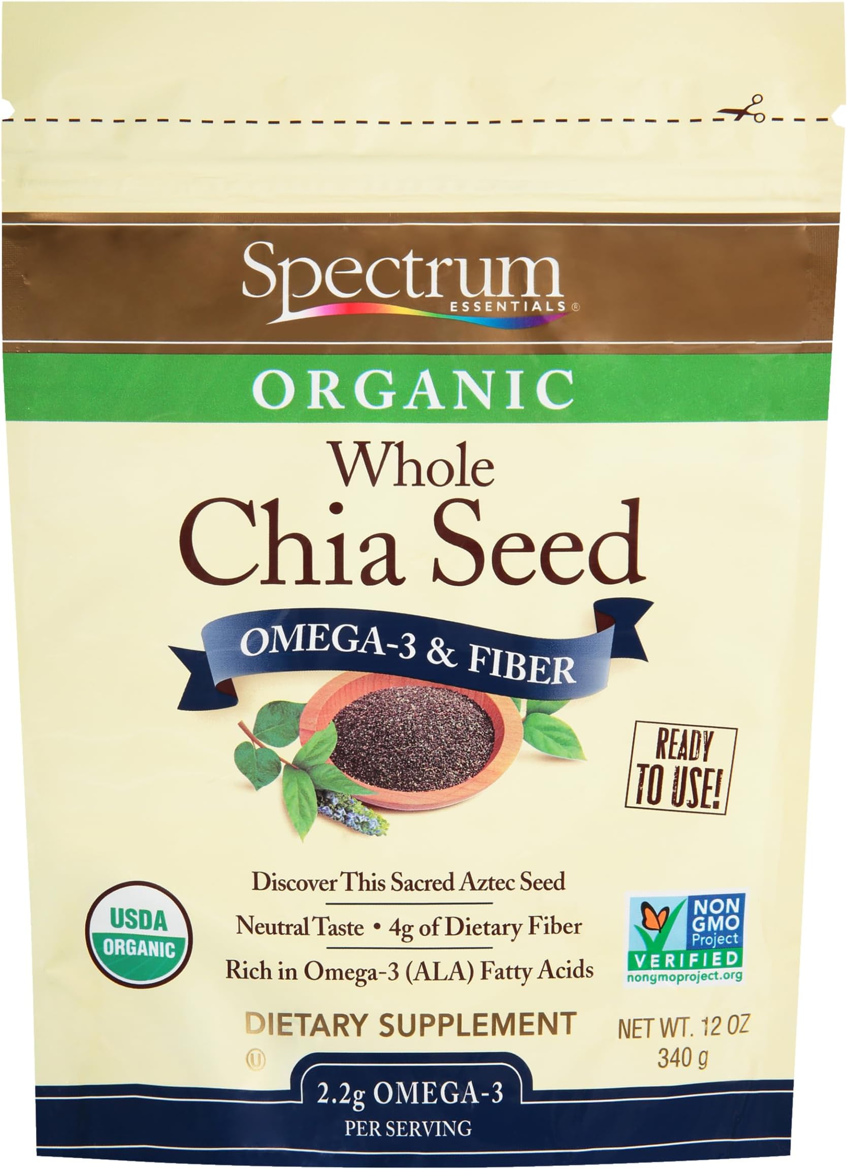Essentials Whole Chia Seeds, 12 Ounce