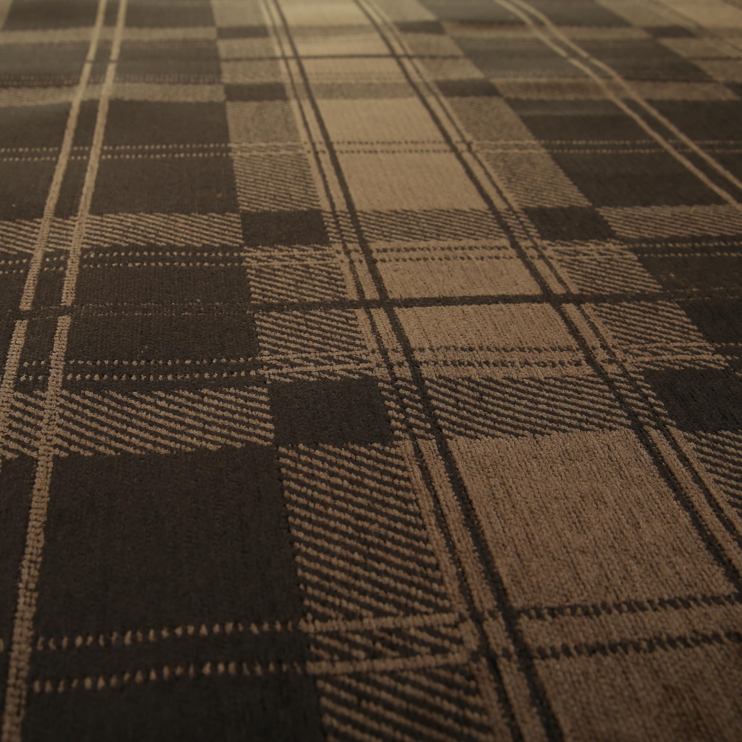 Redbrick Mill Fabrics Flame Retardant Plain Checked Tartan Tapestry Pattern Soft Feel Chenille Upholstery Fabric by The Metre, Chocolate Brown (Per Metre) โ image 1