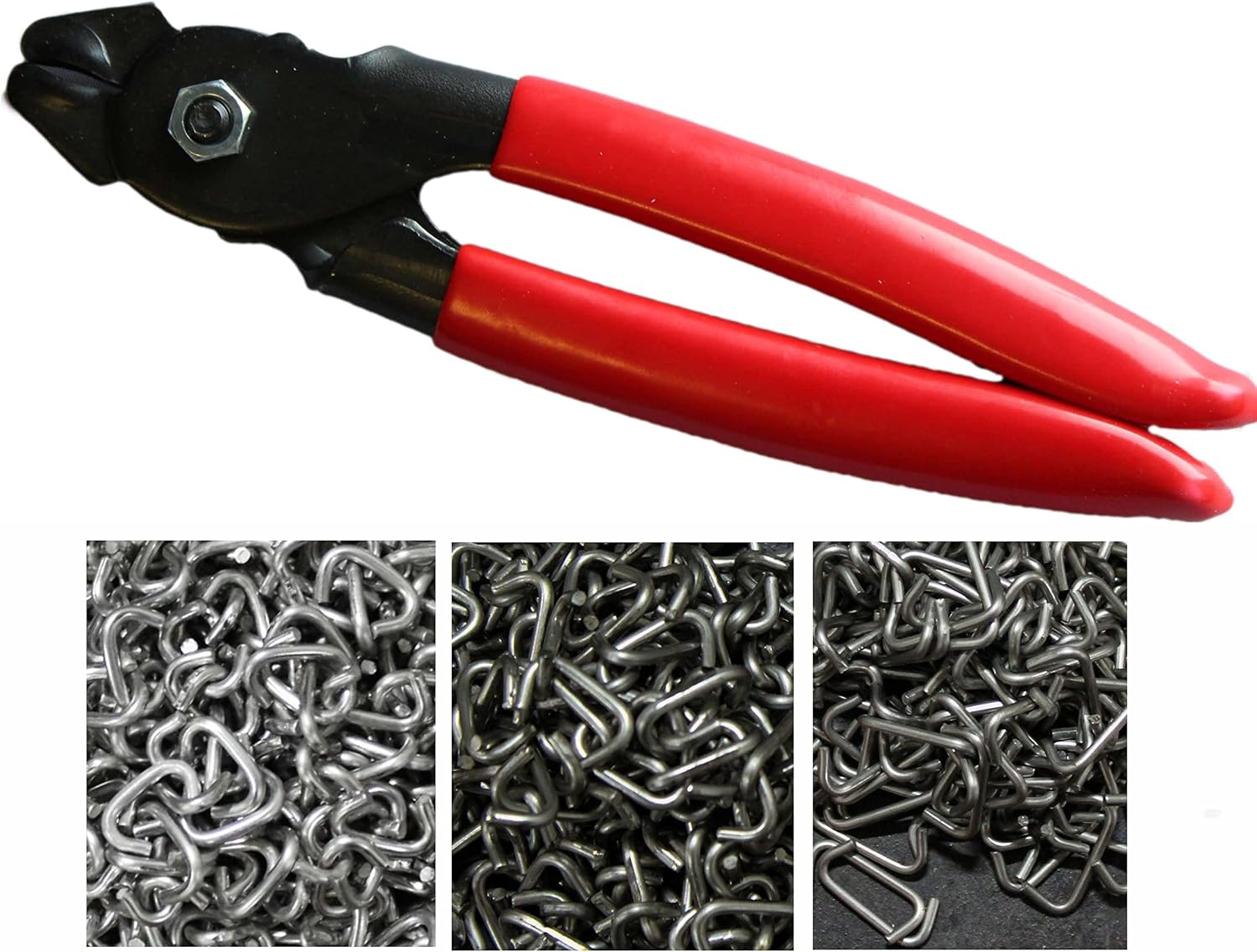 Hand hog ring plier with American Made hog rings multiple sizes