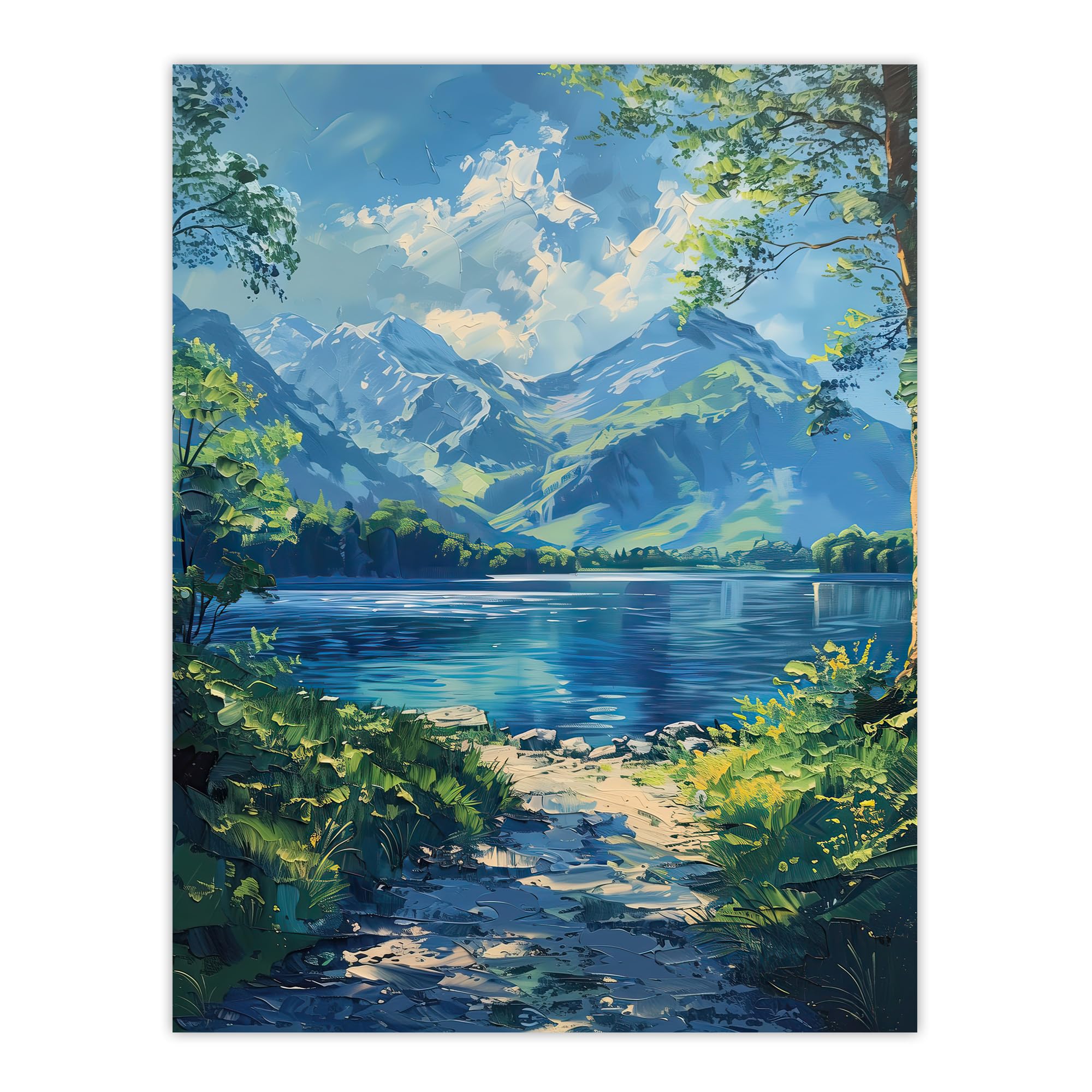 Artery8 Lake District Acrylic Helvellyn View Summer Peace Living Room Large Wall Art Poster Print Thick Paper 18X24 Inch