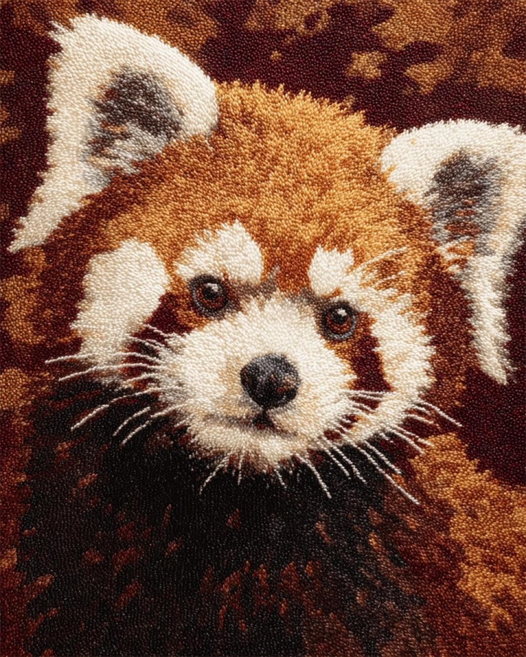 Henypt DIY Latch Hook Rug Kits Portrait of a red Panda 80x115cm