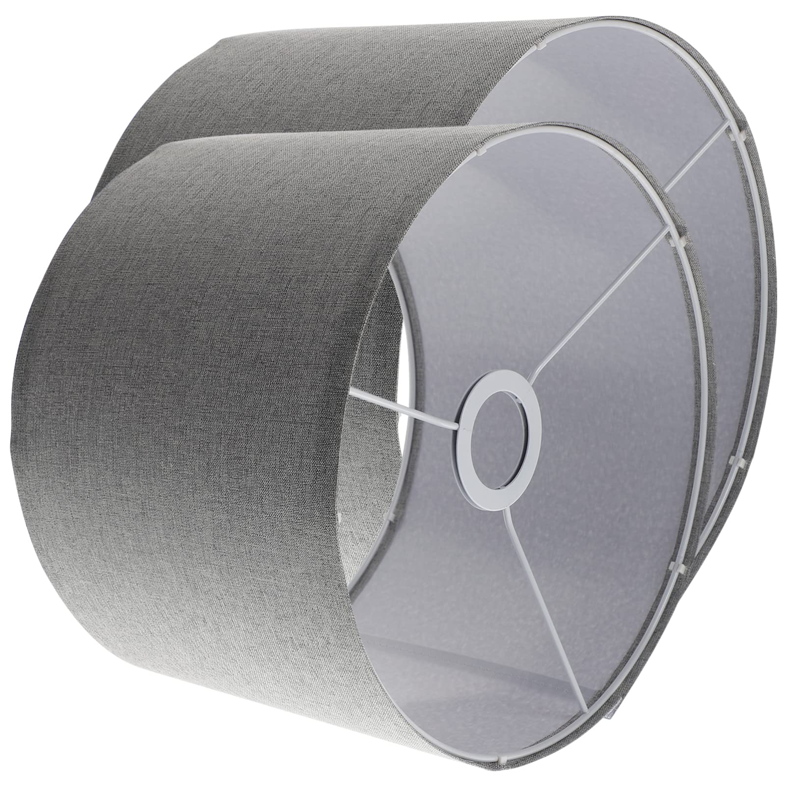 FRCOLOR 2pcs Table Lamp Shades Linen Fabric Light Replacement Drum Lampshade for Floor Lamp Grey