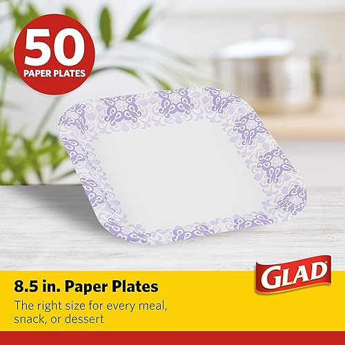 Miniatura 3 de Glad - Platos de papel desechables cuadrados para todas las ocasiones