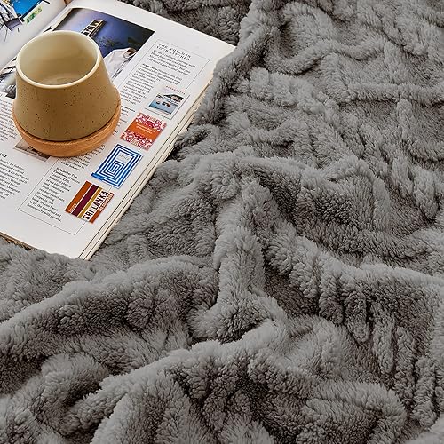 Miniatura 6 de Edenleaf Manta de forro polar, acogedora y cálida, manta peluda de felpa gruesa y esponjosa, súper suave, esponjosa, cálida, de felpa para sala de