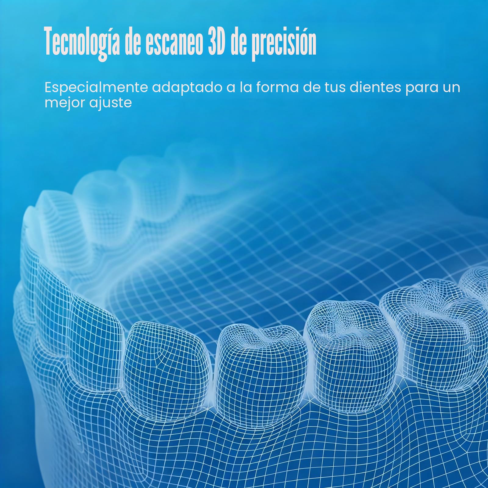 Retenedor dental transparente a medida para dientes superiores e inferiores