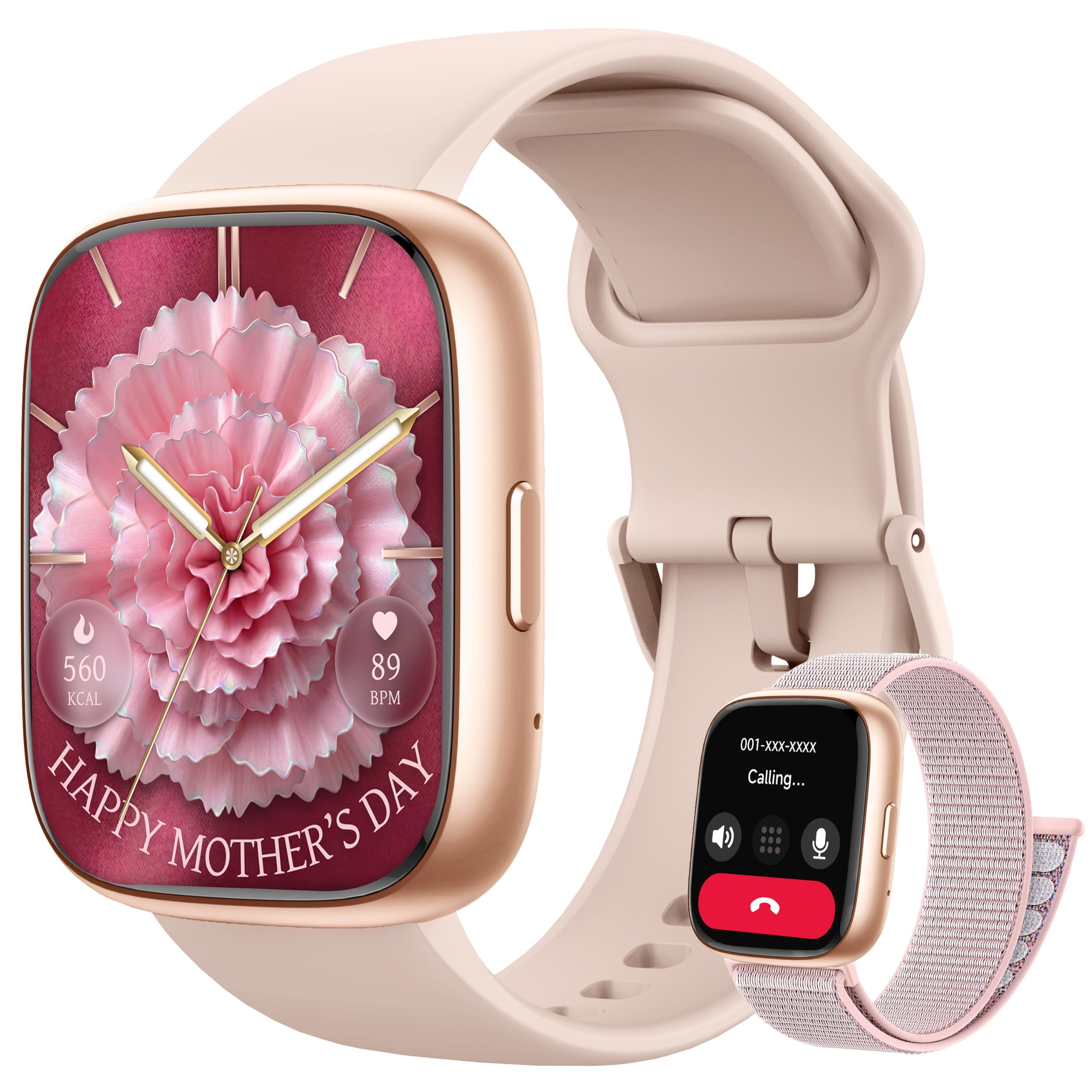 Smart Watch per donne e uomini, smartwatch 2026 [2 cinturini, cassa da 44 mm], orologio fitness tracker da 1,8 pollici Alexa integrato, per fare e rispondere alle chiamate, monitoraggio dello stress