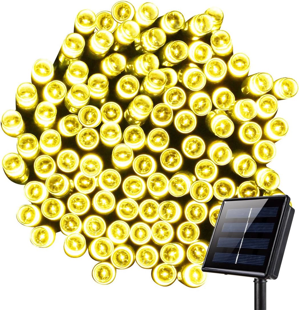 Outdoor Solar String Lights,8 Modes WONFAST Waterproof 72ft 200led Solar Christmas Fairy Lights Ambiance Lighting for Camping, Garden, Patio, Backyard, Fence and Holiday Decorations (Warmwhite)