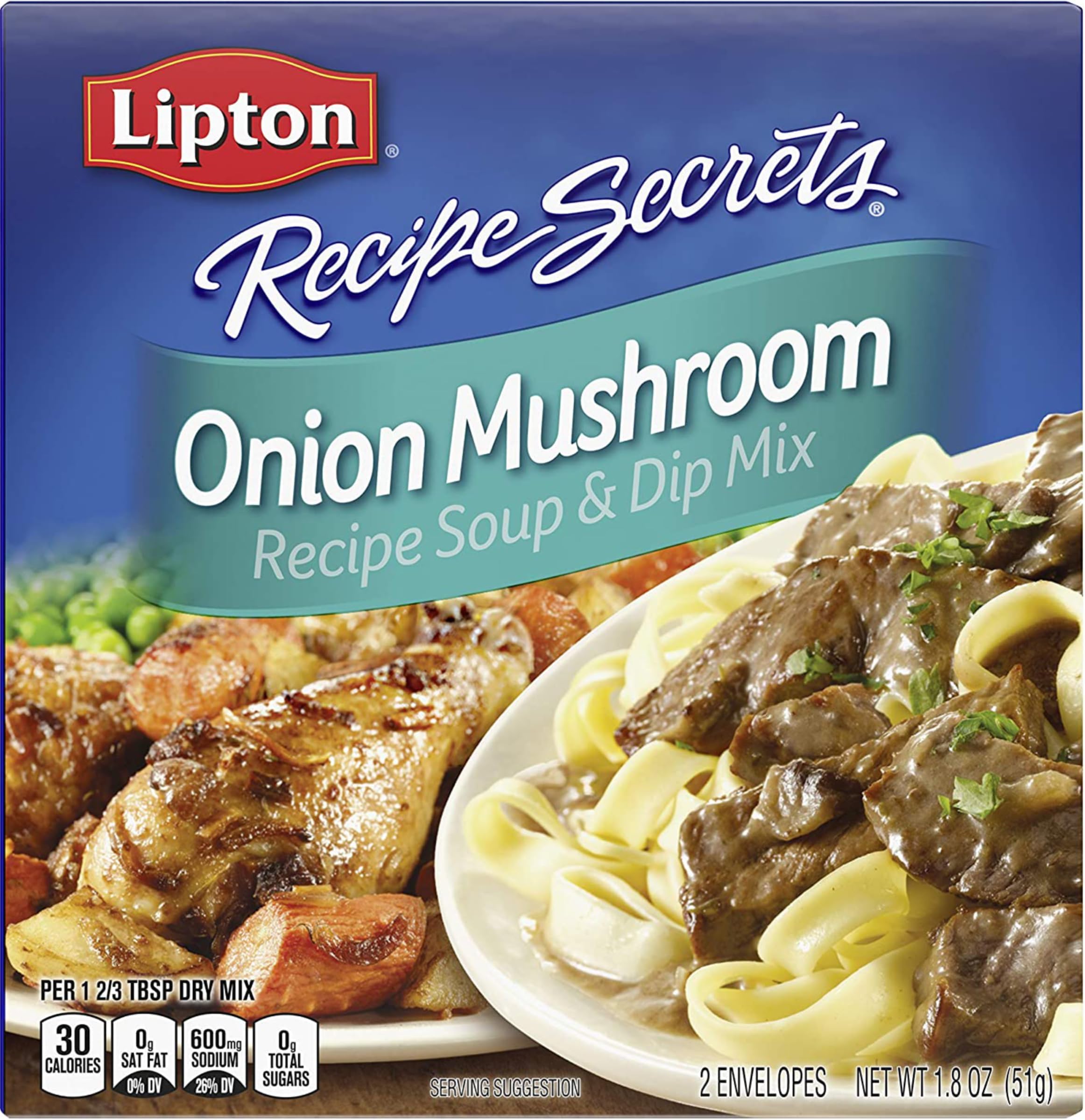 RECIPE SECRETS DRY SOUP MIX ONION MUSHROOM 2 CT PER BOX