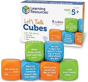 Learning Resources Let's Talk! Cubes, Conversation Cubes, SEL &amp; Autism Therapy