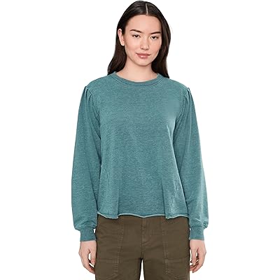 Mod-o-doc Long Pleated Sleeves Sweatshirt frozen teal