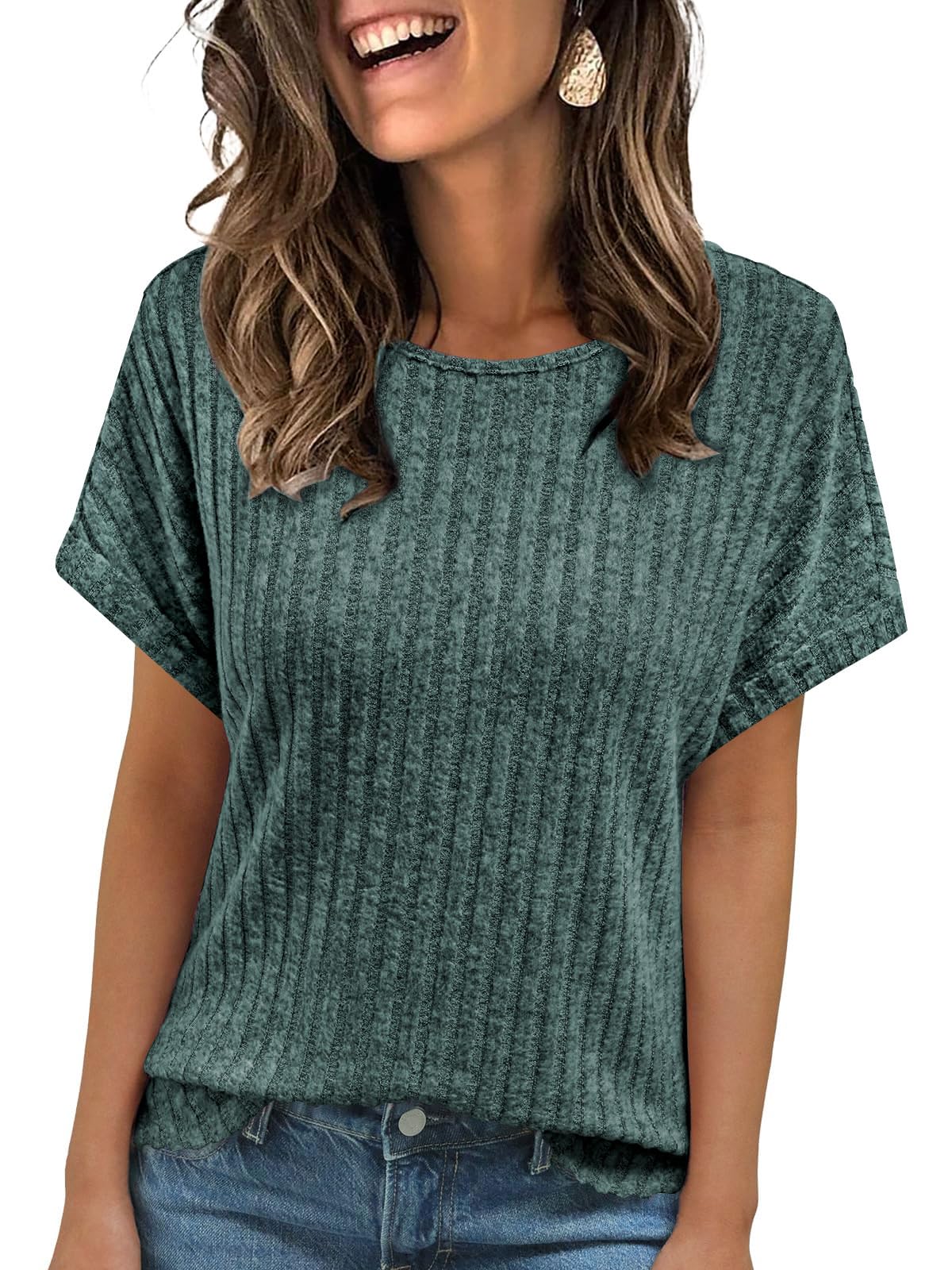 Haslike Damen-Sommer-Pullover, lockere Passform, T-Shirt, Tops, Business, elegant, legere Blusen