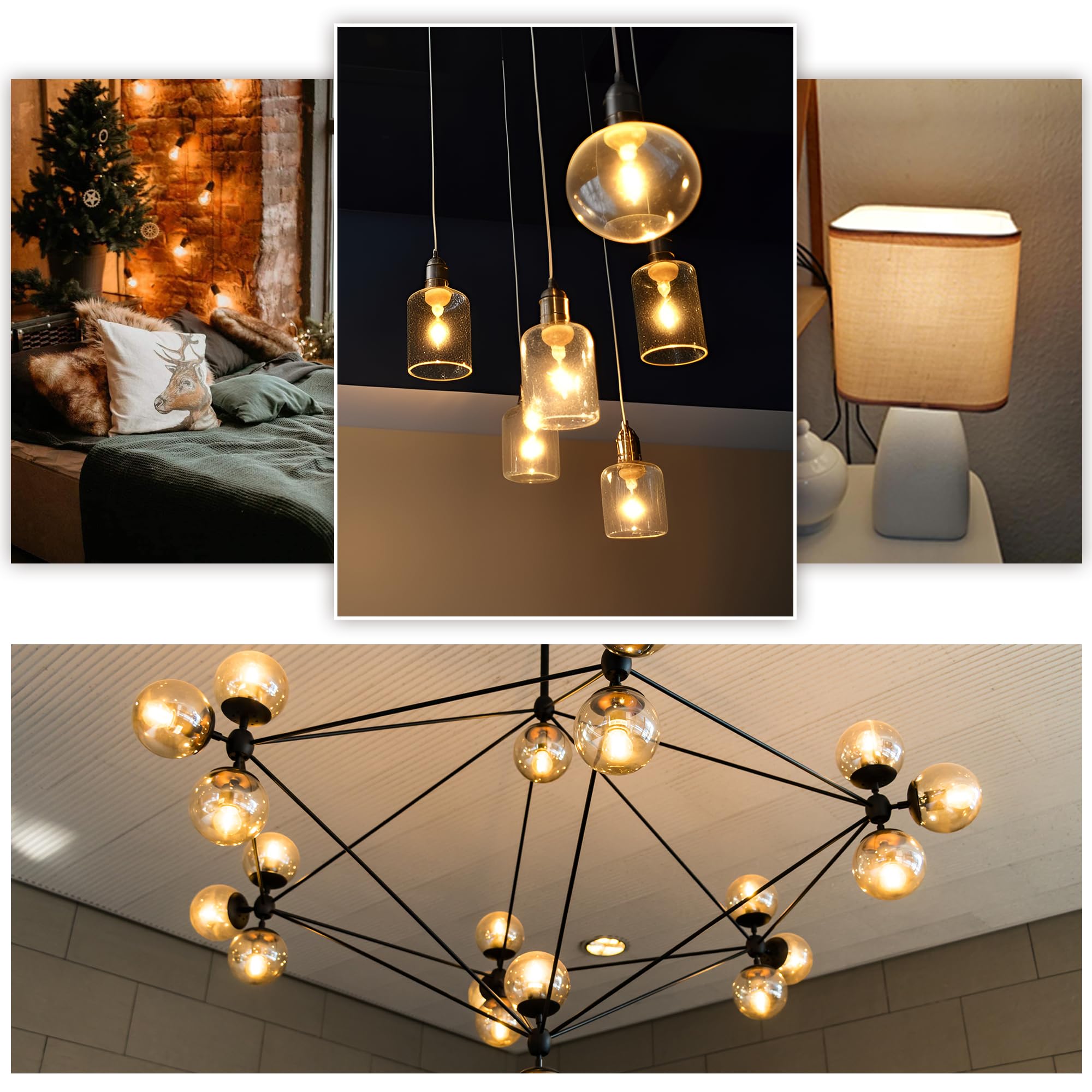 Żarówka Edisona G40 E27 LED w stylu retro, 1 W, żarnik spiralny (15 sztuk)