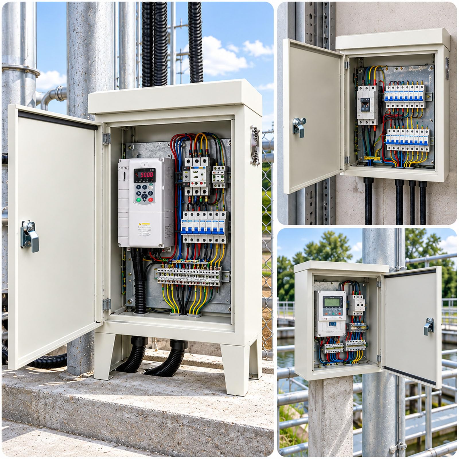Gabinete Eléctrico Exterior Metal con Rejillas Ventilación y Refrigeración