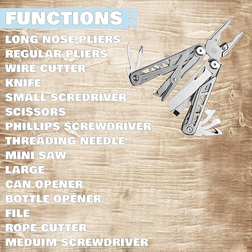 Miniatura 3 de Ascent Handyman - Alicates de herramientas de regalo 15 en 1 multiherramienta para regalo, práctico cuchillo de bolsillo, sierra para abridor de