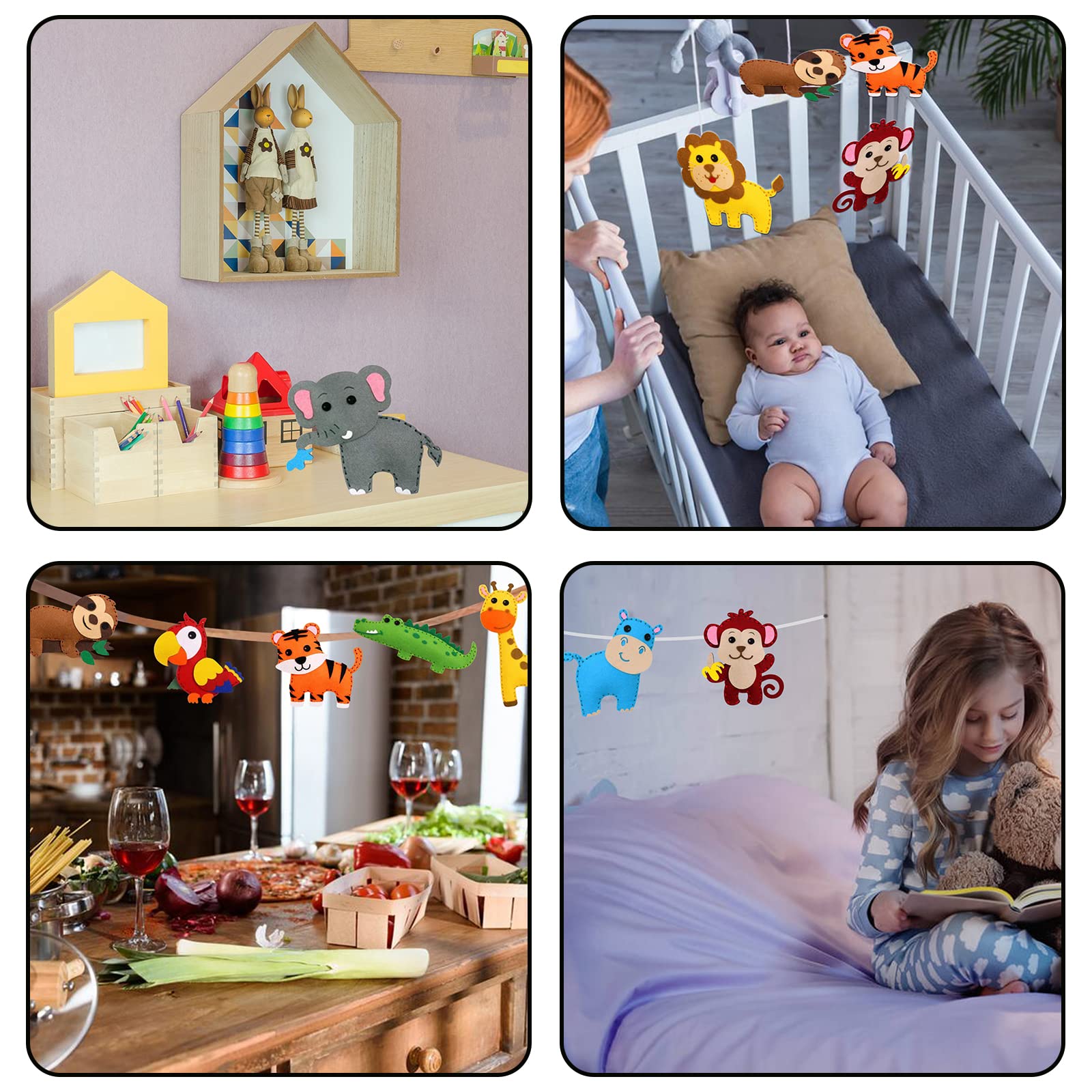 TZEKING Kit De Couture Enfant,14 Pièces Kit Couture Animaux,Kits D