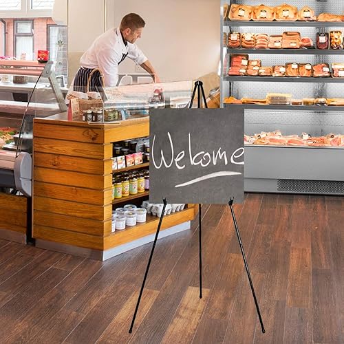 Miniatura 3 de Caballete plegable para exhibición, trípode portátil, caballete de póster de pie fácil de instalar, caballete de metal ligero ajustable, base de 63