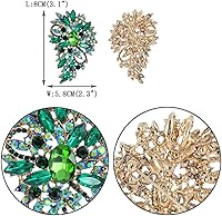 Vista 4 de Broche EVER FAITH para ramo con hojas y flores de cristal austriaco para mujer