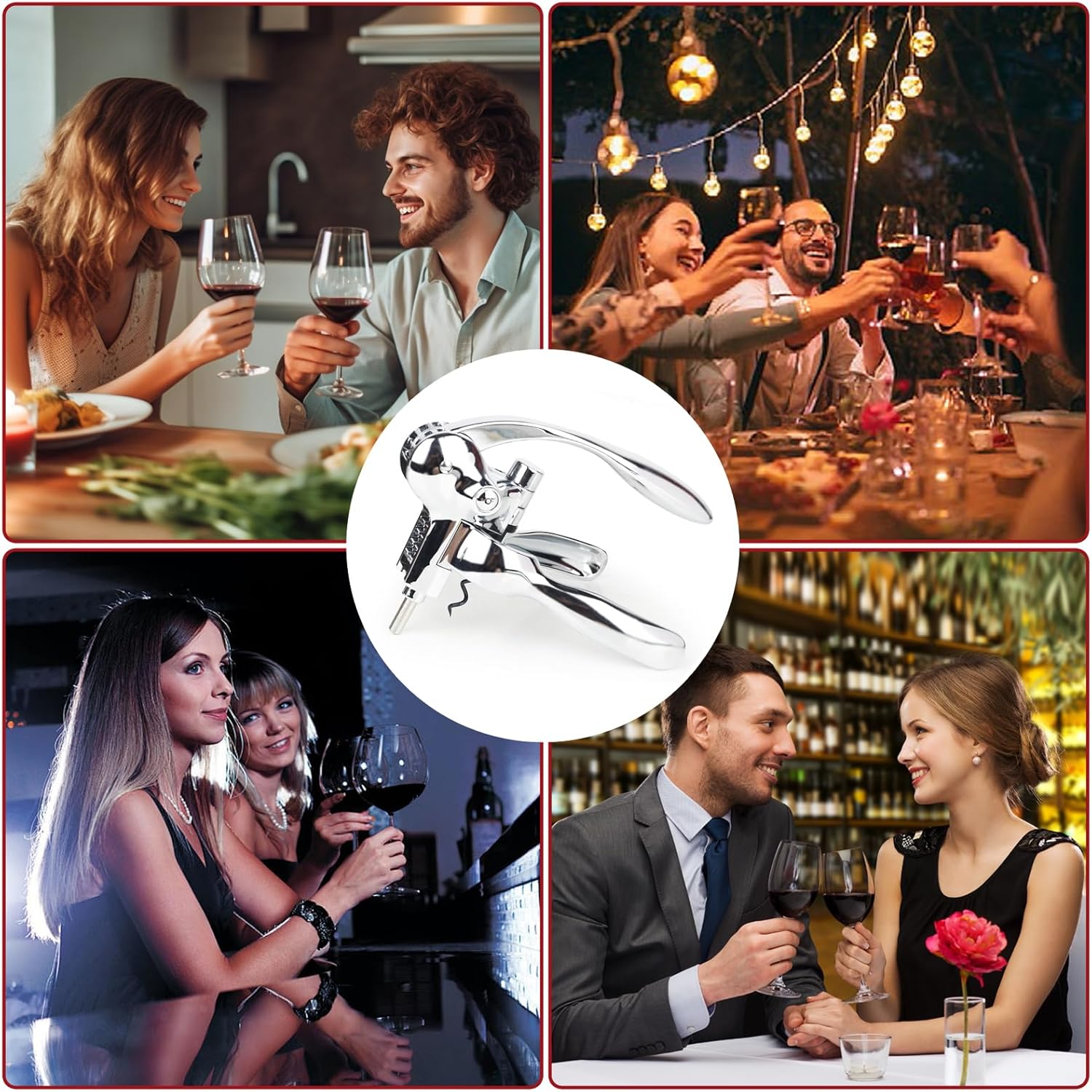 Rabbit Wine Opener Set, Premium 6-Piece Corkscrew Kit with Wooden Gift Box, Includes Foil Cutter, Wine Stopper & Accessories, Easy Cork Removal, Perfect for Wine Lovers (Vintage Silver) - Image 7