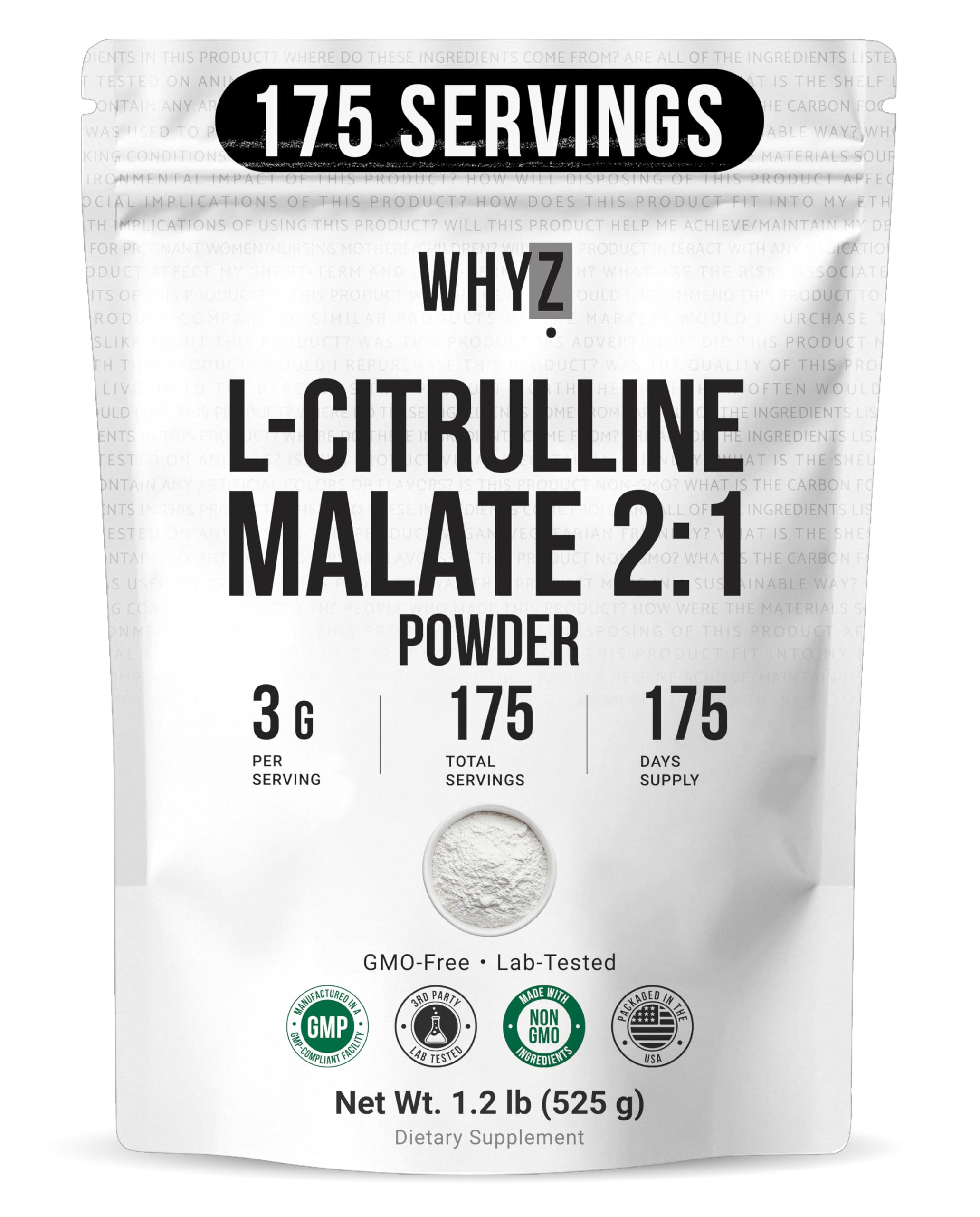 L-Citrulline Malate 2 : 1 Powder Unflavored L Citrulline Malate Nitrate-Rich Dissolves Easily Pure Amino Acid Citrulline Supplement Supports Endurance & Strength Vegan Friendly Daily Use, 1.2 lb(525g)