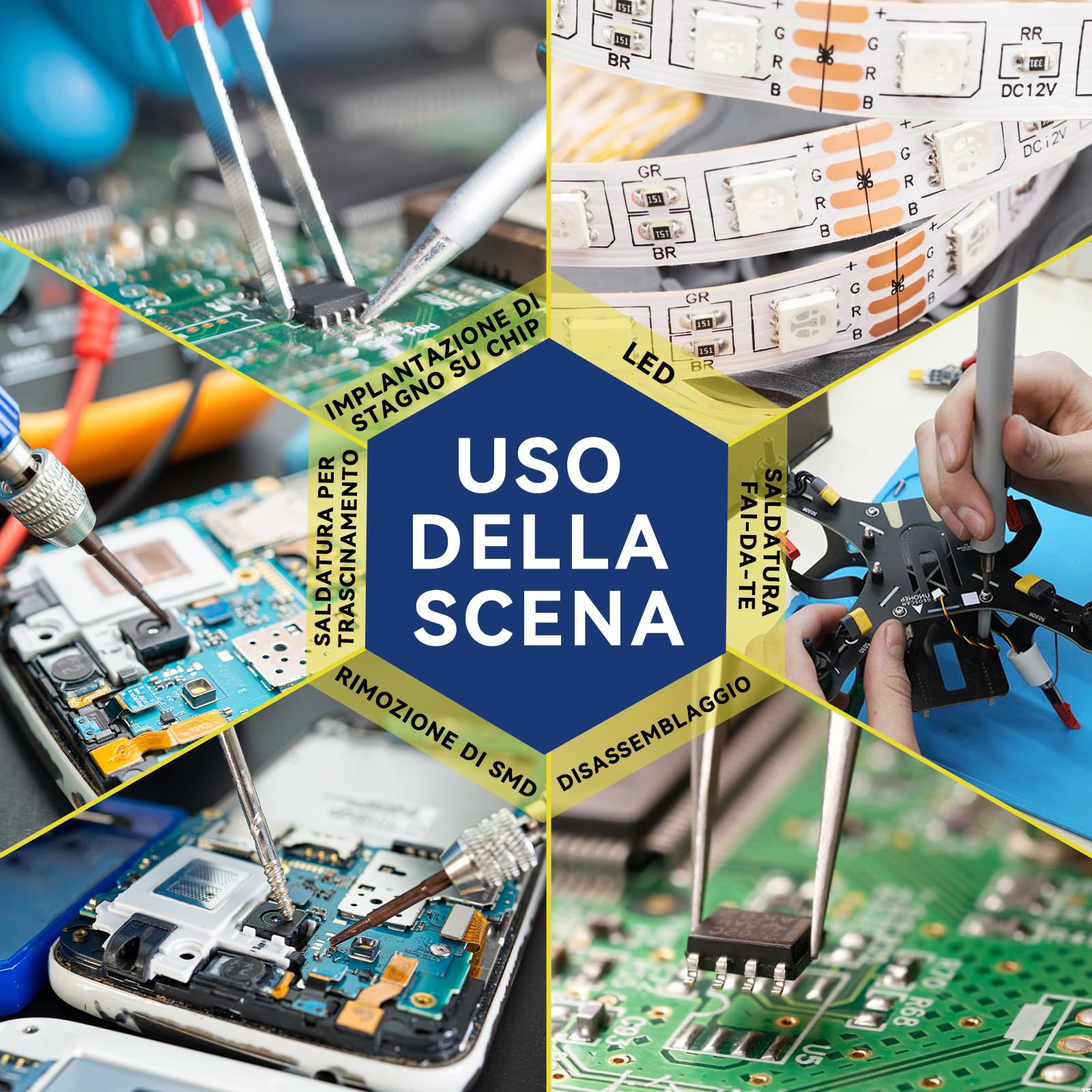 prowtihlin Stagno per Saldare 60ml, 2 Pezzi Paste per saldatura con 2 Aghi, 1 Spingitore & 1 Siringa - 60g Flussante per Saldatura a Stagno, ecc - Ideale per Saldatura a Stagno e Riparazioni BGA/PCB