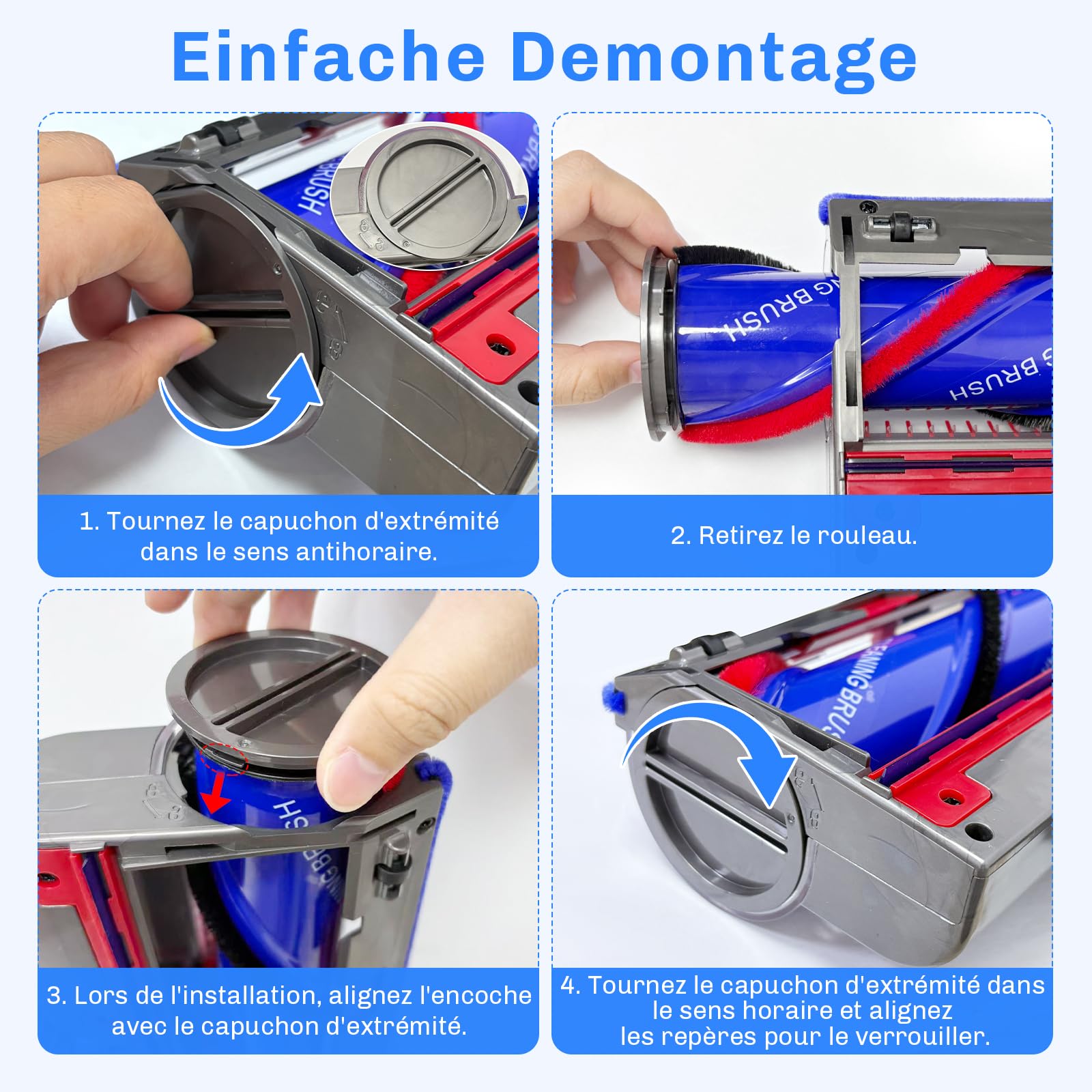 Bürste Kompatibel für Dyson V7 V8 V10 V11 V15, Ersatzteil Bodenbürste