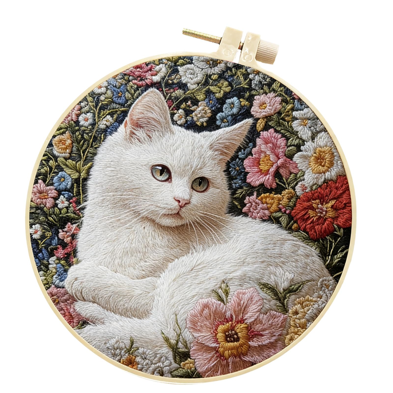 our fave Creative Cats Embroidery Set with Easy Instructions Cotton Fabric for Creative Fun Craft Embroidery