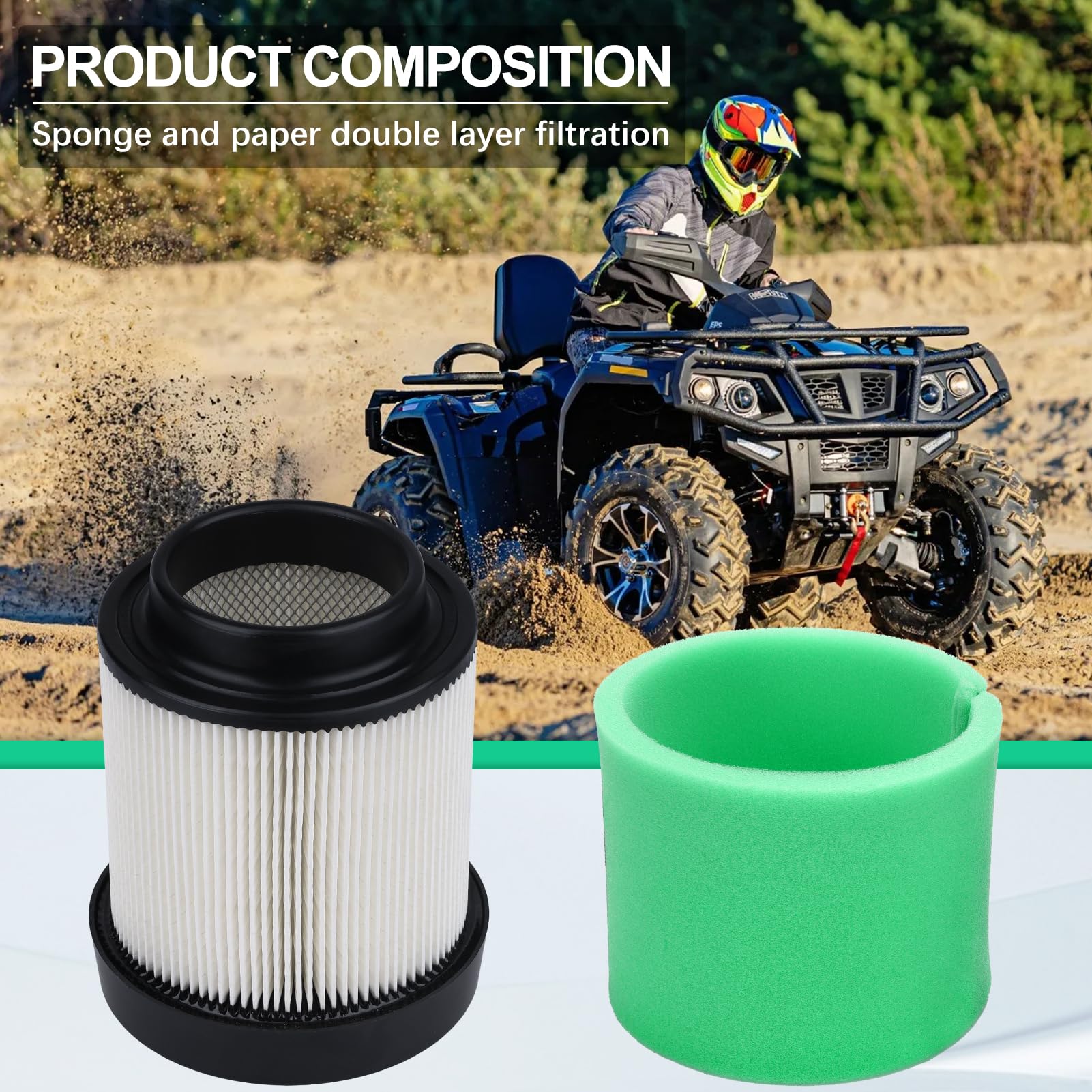 2 Stück Polaris ATV Luftfilter 1253372 – Ersatz Für Trail Blazer 330, Trail Boss 325/330 2x4/4x4, Magnum, Blazer Quad