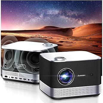 AURZEN BOOM 3 3-in-1 Smart Projector with Carrying Case, DoIby Audio & 36W Speakers, NetfIix-Officially-Licensed, Auto Focus & Keystone, 500 ANSI, Native 1080P Movie Projector