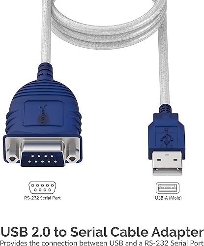 Miniatura 2 de SABRENT Cable adaptador USB 2.0 a serie (9 pines) DB-9 RS-232 Cable adaptador de 6 pies chipset FTDI+USB a serie (9 pines) DB 9 RS 232 Cable