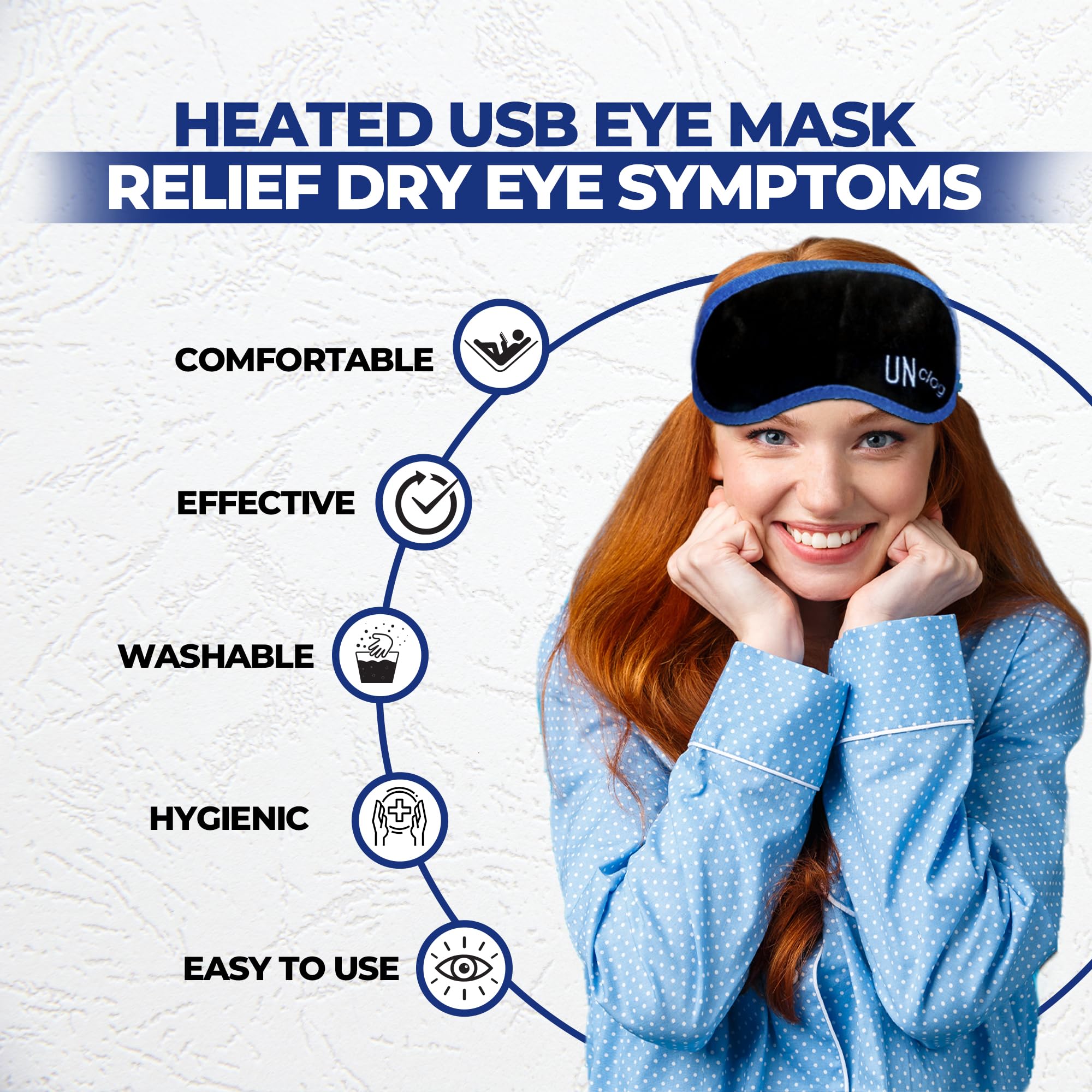 Unclog - Maschera professionale per occhi con impacco rinfrescante, ponderata con quarzo rosa, terapia calda e di bellezza per sbloccare le ghiandole, allevia la sindrome dell'occhio secco,